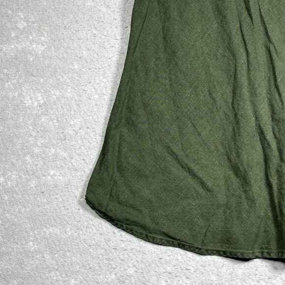 Flax Tank Top 100% Linen Women’s 2G 2XL Green Minimalist Lagenlook Sleeveless - Picture 5 of 10